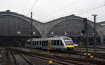 Am 21.12.17 verlässt 648 296 mit Ziel Döbeln den Leipziger Hbf.