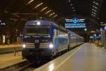 Vectron 193 289 mit dem EC 258  Kopernikus  von Prag fährt in Leipzig Hbf ein.