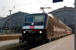 Das Highlight des Tages: 120 159 steht mit einem IC am 04.04.09 im Leipziger Hbf.