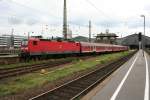 DB 143 144-4 mit RE anch Cottbus am 14.9.2008 bei der Ausfahrt aus dem Leipziger Hbf.