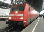 Hier 101 057-8 mit IC2446 von Berlin Gesundbrunnen nach Nrnberg Hbf., dieser Zug stand am 16.4.2009 in Leipzig Hbf.