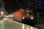 143 551-0 steht am 28.11.2009 mit dem RE 17467 in Leipzig Hbf bereit. Ziel des Zuges ist Dresden, dabei wird der Zug wegen Bauarbeiten ber Elsterwerda umgeleitet.