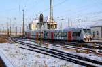 Zwei Regioshuttles der MRB erreichen am 20.12.09 den Leipziger Hbf.