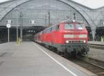 Hier 218 390-3 mit einem RE16 von Leipzig Hbf.