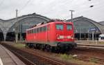 110 284 steht am 30.09.10 vor dem Leipziger Hbf.