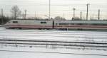 Ein ICE 1 wartet auf seinen Einsatz kurz vor dem HBF Leipzig.