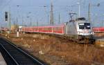 182 004 erreicht am 05.03.11 mit einem RE aus Cottbus dem Leipziger Hbf.