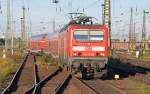 143 212 erreicht mit einer RB aus Wittenberg am 15.10.11 den Leipziger Hbf.