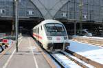 IC Stw wartet in Leipzig Hbf auf die Abfahrt mit dem IC 2430 nach Oldenburg (Oldb),Schublok ist 101 103-0, im Hintergund wartet 411 009-4  Gstrow  aud die Abfahrt.17.03.2013