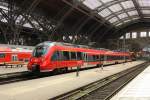 442 710 steht als RE 10 nach Cottbus in Leipzig Hbf.