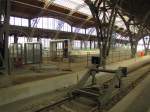 Die Baustelle und der zuknftige Eingang mit der Rolltreppe zum neuen Citytunnelbahnhof Leipzig Hbf (tief), am 22.08.2013 in Leipzig Hbf.