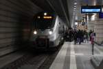 1442 611 steht am 25.01.2014 mit der S3 nach Halle (Saale) Hbf in Leipzig Hbf (Tief).