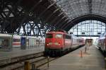 Bügelfalte 115 383-2 mit einem PbZ im Hbf Leipzig 23.07.2013