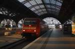 Ein Nachschuss von der 101 017-2  Graubünden natürliCH  rangiert in Leipzig-Hbf.