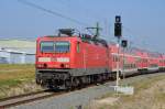 143 065-1 (Beheimatung: Rostock) mit dem RE Cottbus - Leipzig Hbf bei Einfahrt Leipzig Hbf 05.10.2015