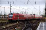 Zwei Triebzge der BR 612 rangieren am 28.11.09 ber das Gleisvorfeld des Leipziger Hbf.