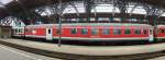 dieser Personenwagen mit Fahrradabteil stand eingreiht in einem Schadzug im HBF Leipzig 06.05.2010