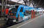 VT 011 der MRB pendelte am 12.02.11 auf der Linie Leipzig Hbf - Flughafen Leipzig/Halle.