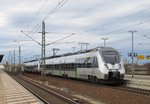 1442 128 und ein weiterer 1442 erreichen am 28.Mrz 2016 als S5X nach Zwickau Hbf den Bahnhof Leipzig Messe.