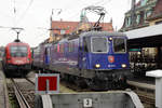 Abschied von den EC Zürich-HB  - München mit den Re 421 und den BR 218 sowie  dem alten Kopfbahnhof  Lindau vor dem Fahrplanwechsel vom 13.