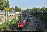 Kesselzug mit 185 292-0 DB durchfährt die südlichen Gleisanlagen des Bahnhofs Ludwigsburg Richtung Kornwestheim.