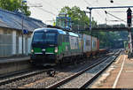 Containerzug mit 193 262-3 (Siemens Vectron) der ELL Austria GmbH (European Locomotive Leasing), vermietet an die LTE Logistik- und Transport-GmbH (LTE), durchfährt den Bahnhof Ludwigsburg auf