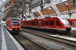 648 338-1  Lauenburg/Elbe  und 648 961-0 treffen am 17.6.2017 als RE83 (RE21819) von Kiel Hauptbahnhof nach Lüneburg im Lübecker Hauptbahnhof auf 648 347-2  Ratekau  als RB85 (RB21796) nach