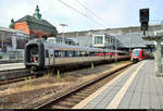 MFA 5082 (95 86 0005 082-6 DK-DSB)  Abel Schrøder  der Danske Statsbaner (DSB) als verspäteter EC 33 (Linie 75) von Hamburg Hbf nach Nykoebing F st (DK) verlässt Lübeck Hbf auf