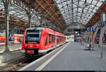 Nachschuss auf 623 520-3 (Alstom Coradia LINT 41) von DB Regio Nordost als RE 13084  Stadttore-Linie  (RE4) von Bad Kleinen, der seinen Endbahnhof Lübeck Hbf abweichend auf Gleis 5 erreicht.