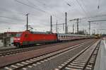 101 034-7 verlässt am 7.4.2017 mit dem IC1933 von Oldenburg(Oldb) nach Leipzig Hauptbahnhof den Magdeburger Hauptbahnhof.