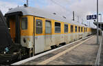 Einheitsmesswagen mit der Bezeichnung  Dienstüm 313  (63 80 99-92 007-3 D-DB), eingereiht in einem Testzug in Magdeburg Hbf auf Gleis 8.