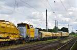 Der hintere Teildes Bauzuges von 140 797-2 bestand aus 650 110-6 samt Schleifzug, Aufenthaltswagen und Gerätewagen. Hier in Magdeburg Neustadt.

Magdeburg 03.08.2021