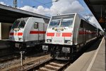 Zusammentreffen im Magdeburger Hauptbahnhof von 146 564-0 mit IC2039 von Norddeich Mole nach Leipzig Hauptbahnhof und 146 570-7 mit IC2036 von Leipzig Hauptbahnhof nach Norddeich Mole.