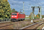 185 200-3 als Tfzf durchfährt den Bahnhof Magdeburg-Neustadt Richtung Magdeburg Hbf.