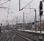 Gleisvorfeld in Mainz Hbf; 03.02.2010