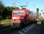 143 170 mit einer RB75 nach Darmstadt Hbf am Abend des 21.06.13 bei der Ausfahrt aus Mainz-Bischofsheim.