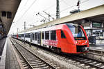 Eine Dreifach-Garnitur von 622ern mit 622 040, steht am 29.4.2019 in Mannheim Hbf.