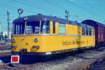 724 002, ex 795 471 ausgemustert 1969 und 1972 in einen Indusi-Messwagen umgebaut, am 12.08.1989 gegenüber dem Hbf. Mannheim.