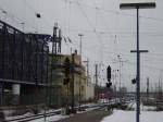 Signalanlagen und die Oberleitung in Mannheim Hbf am 29.01.10 