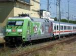 101-040  WM 2010  fhrt am 20.7.10 mit dem IC 2056 nach Saarbrcken Hbf in Mannheim Hbf ein.