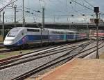 TGV Duplex 4723 als TGV 9580 (Frankfurt (Main) Hbf - Marseille-St.Charles) bei der Einfahrt am 22.05.2013 in den Mannheimer Hauptbahnhof.