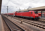 146 005-4 am Zugschluss vom RE 4571 (Frankfurt (Main) Hbf - Biblis - Mannheim Hbf), am 28.3.2016 in Mannheim Hbf.