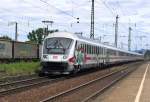 Ein IC mit 101 091-7 als Schublok am 07.06.09 bei der Durchfahrt durch den Bahnhof Mannheim-Friedrichsfeld.