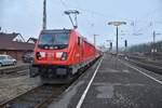 147 012 an Gleis 12 in Mosbach Neckarelz am Dienstag den 19.3.2019 P.S. In NRW sind die N-Wagen alle aus dem Regeldienst gestellt, am 31.5.2019 sind sie dann auch in BW Geschichte und auch die BR 147 wandert dann nach Berlin ab.