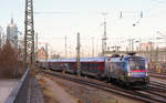 Am Morgen des 27. Februar 2017 verlässt ÖBB 1116 157 mit ihrem Railjet-Wagenpark die Bereitstellungsgleise am Münchener Hauptbahnhof um sich später auf den Weg nach Österreich zu machen.