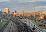 Blick von der Hackerbrcke am 28.07.2021 auf das Gleisvorfeld in Mnchen Hbf.