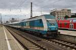 223 069 fährt am 16.8.2017 mit dem ALX84133/ALX84153 von Lindau Hauptbahnhof/Oberstdorf in den Münchener Hauptbahnhof ein.