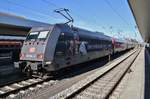 101 004-0 fährt am 14.8.2017 mit dem RE4890 nach Ingolstadt Hauptbahnhof aus dem Münchener Hauptbahnhof aus.