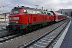 218 418-2 steht am 6.1.2018 mit der RB27027 nach Mühldorf(Oberbay) im Münchener Hauptbahnhof bereit.