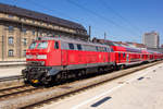 218 414-1 mit Dostos im Münchener Hbf.